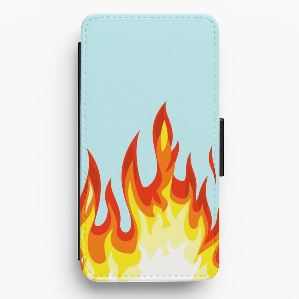 Elegant Finish Design Blue Flame Flip / Wallet Phone Case