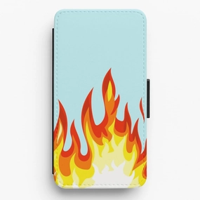 Elegant Finish Design Blue Flame Flip / Wallet Phone Case
