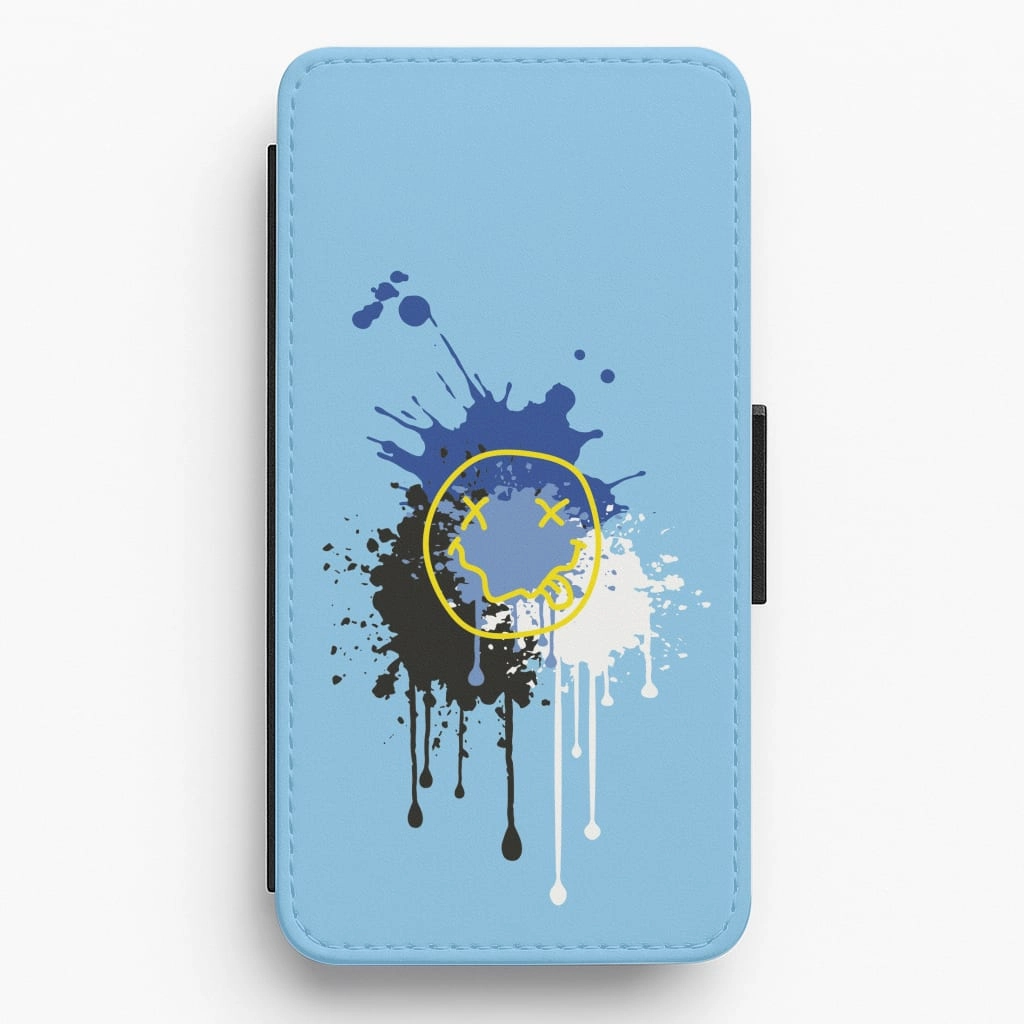 Stylish Cover Blue Graffiti - Skate Aesthetic  Flip / Wallet Phone Case