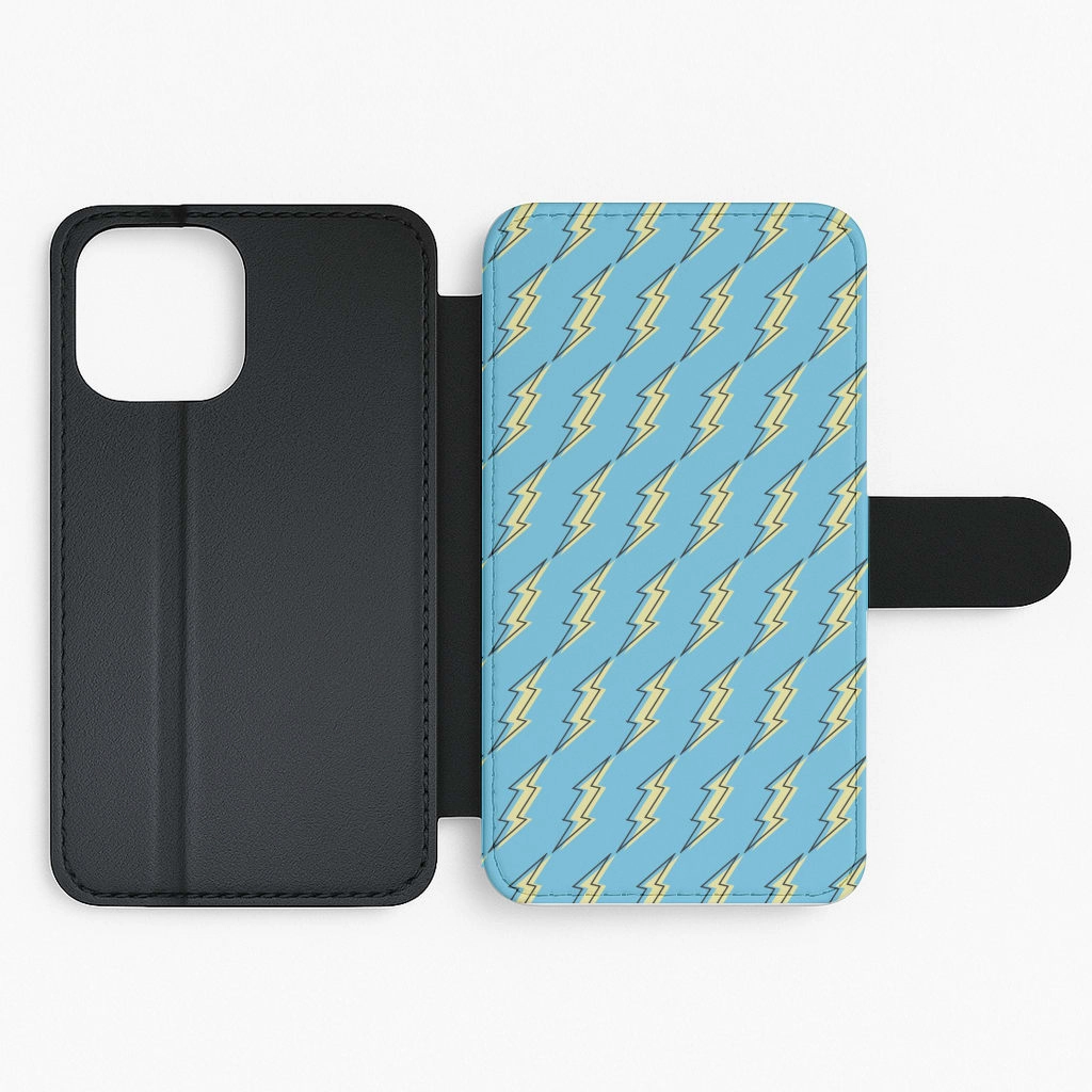 Blue Lightning - Eighties Flip / Wallet Phone Case Daily Durability