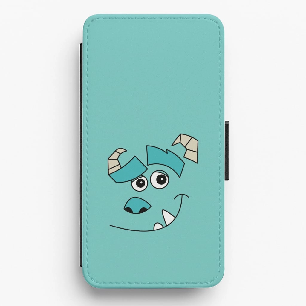 Light Frame Vivid Surface Detail Blue Monster Face Flip / Wallet Phone Case