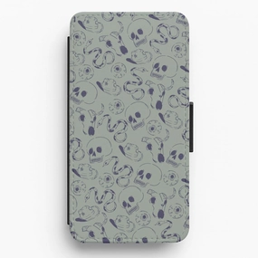 Blue Snakes And Skulls - Western  Flip / Wallet Phone Case Flexible Detail