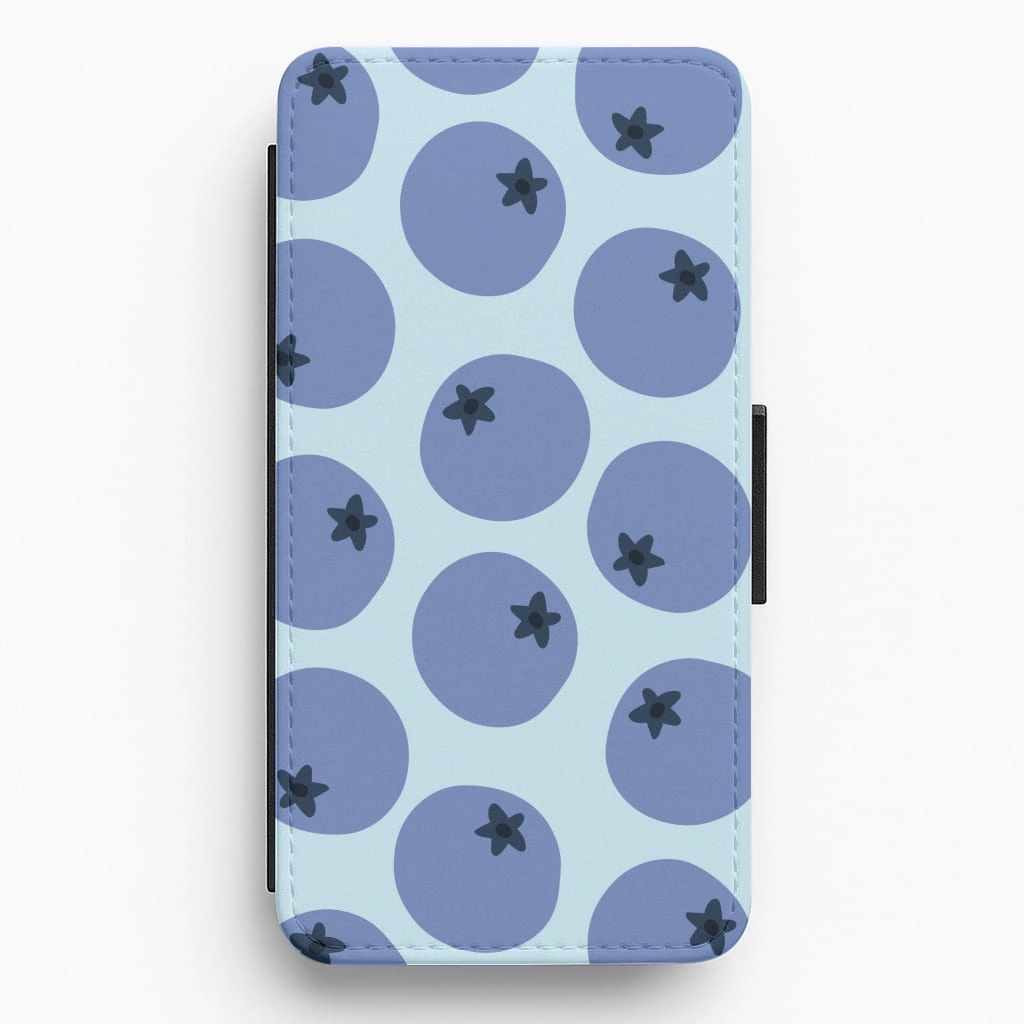 Matte Feel Blueberries - Fruit Patterns Flip / Wallet Phone Case