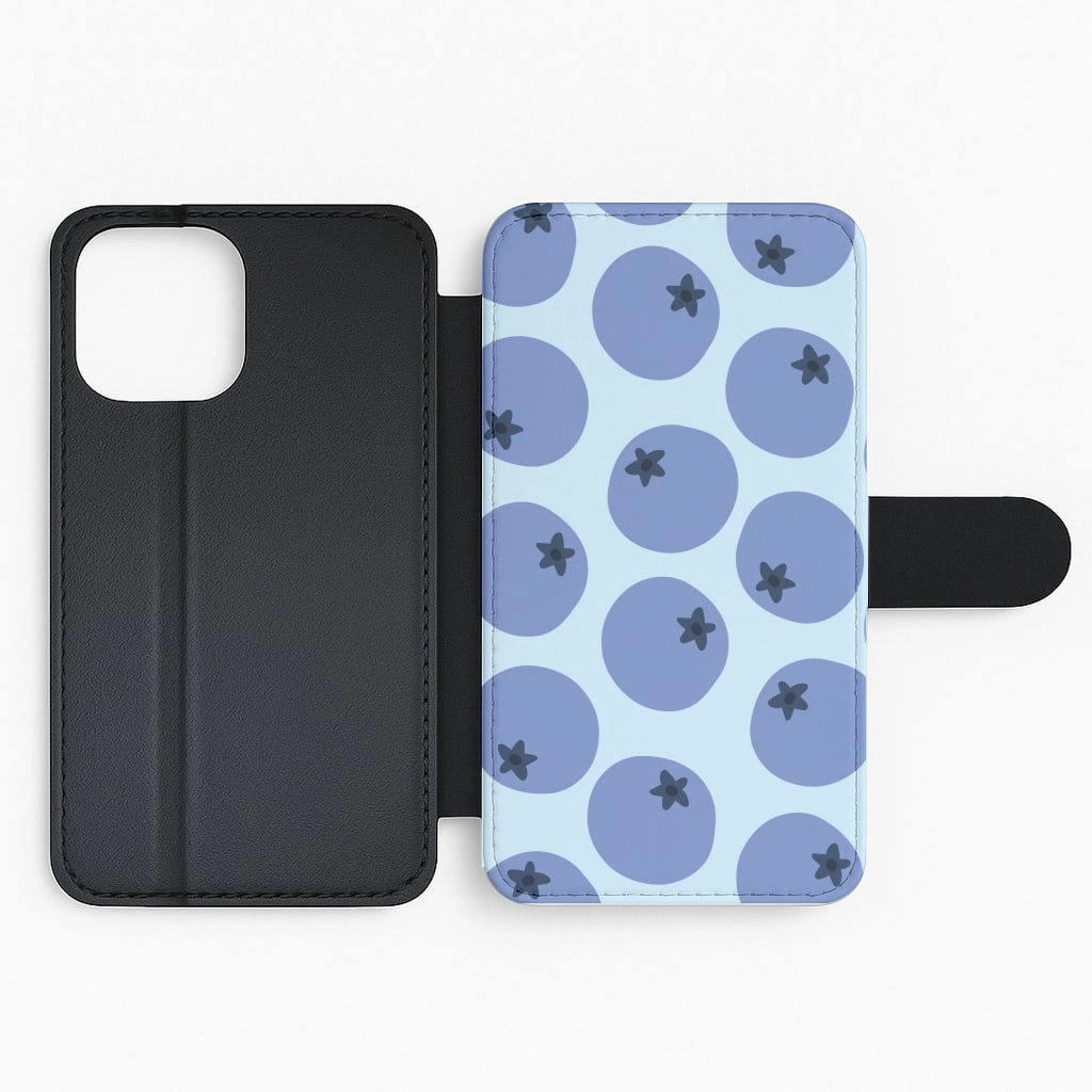 Blueberries - Fruit Patterns Flip / Wallet Phone Case Soft Finish