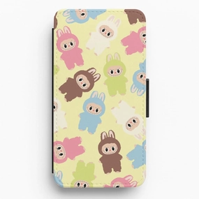 Colourful Little Monsters Pattern Flip / Wallet Phone Case Vivid Pattern Design Heat resistant