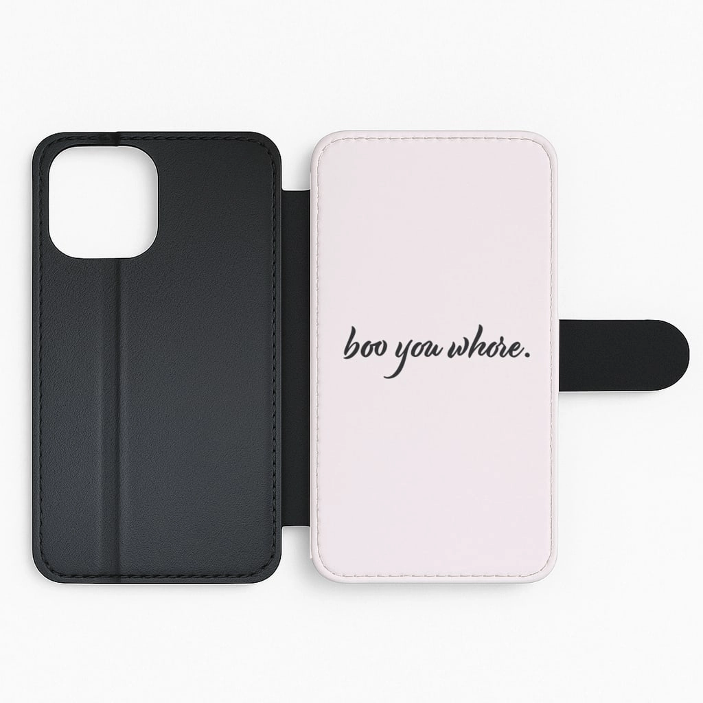 Gradient Finish Boo You Whore Flip / Wallet Phone Case