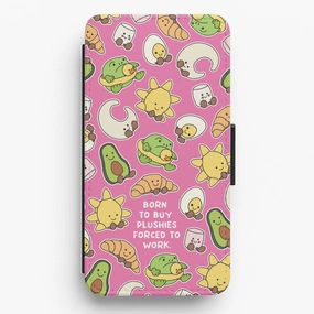 Portable Accessory Born To Buy Plushy Flip / Wallet Phone Case