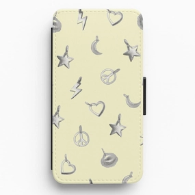 Trendy Aesthetic Edge Reinforced Bracelet Charms Pattern Flip / Wallet Phone Case