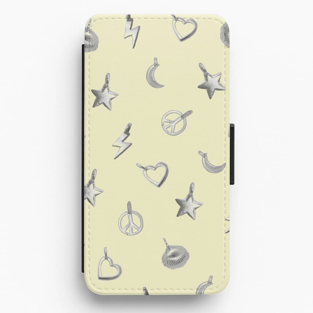 Trendy Aesthetic Edge Reinforced Bracelet Charms Pattern Flip / Wallet Phone Case