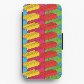 Matte Texture Layer Bricks Isometric Pattern Flip / Wallet Phone Case