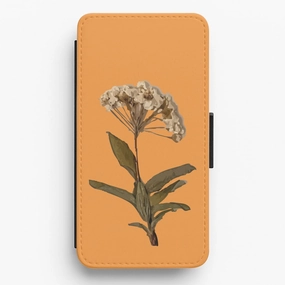 Bright Orange Pressed Flower Flip / Wallet Phone Case Urban Style