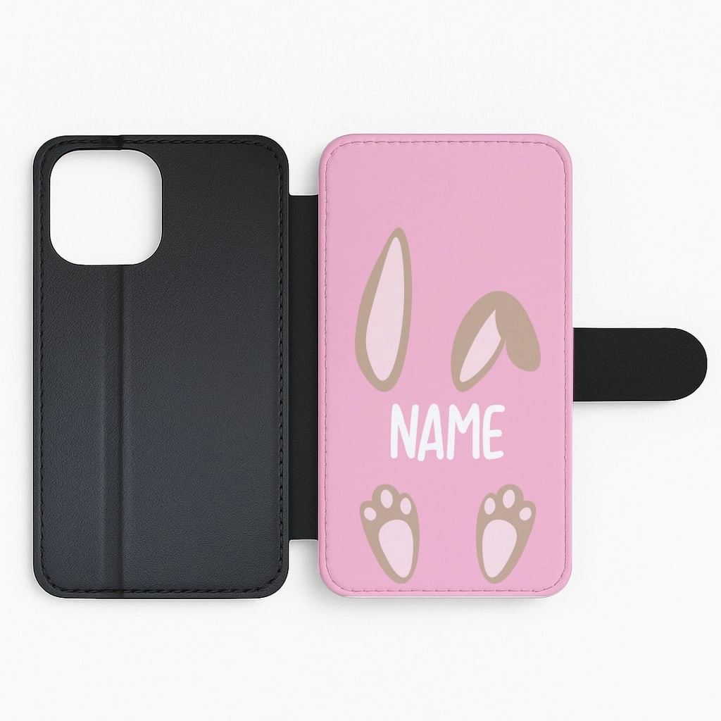 Brown Bunny Personalised Flip / Wallet Phone Case Shock Frame