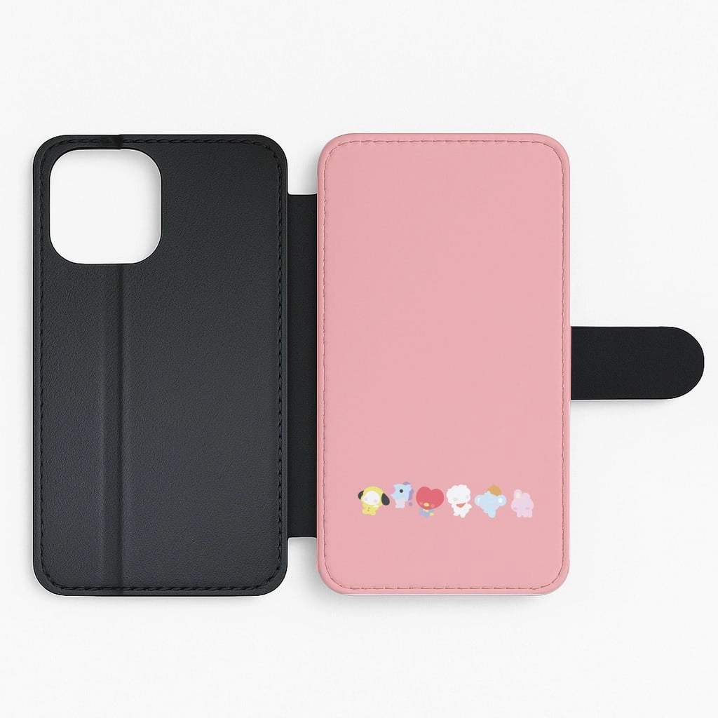 BT21 - K Pop Flip / Wallet Phone Case Premium Texture Design
