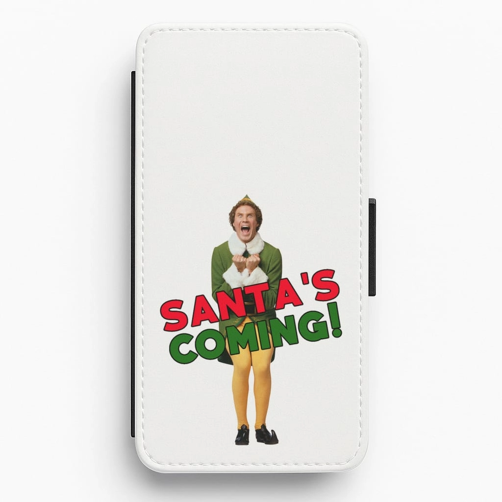 Buddy The Elf - Santa's Coming! Flip / Wallet Phone Case Clear View Minimal Aesthetic