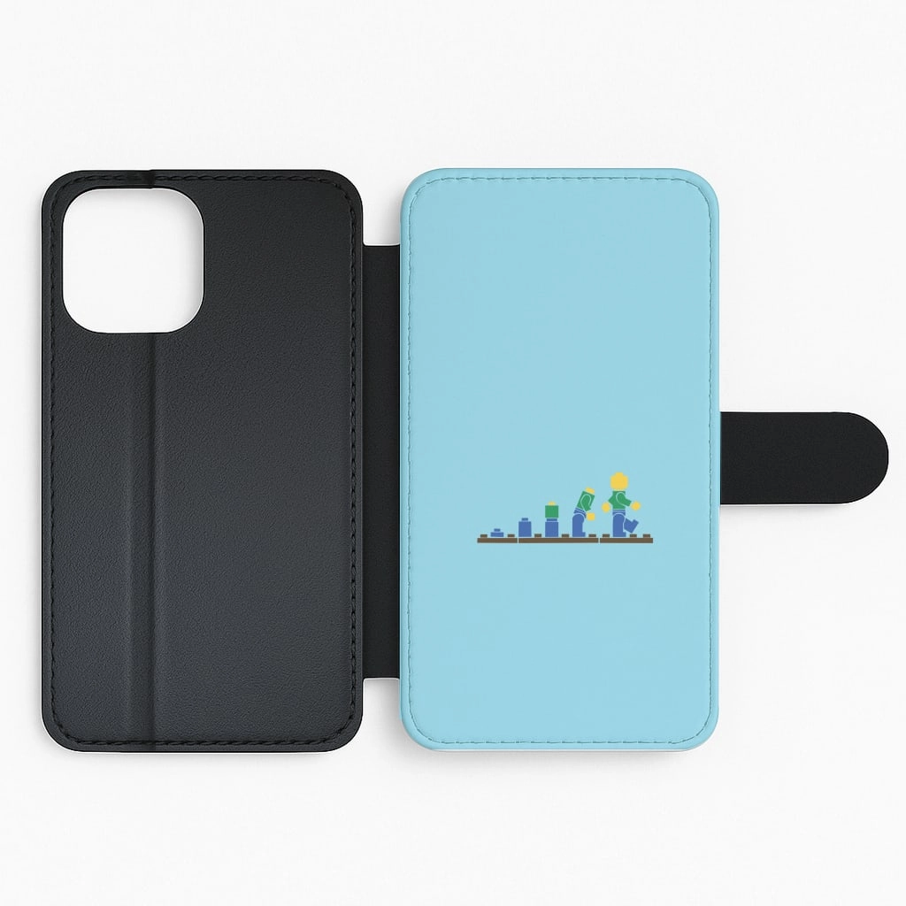 Hybrid Pattern Stylish Detail Layer Building - Bricks Flip / Wallet Phone Case