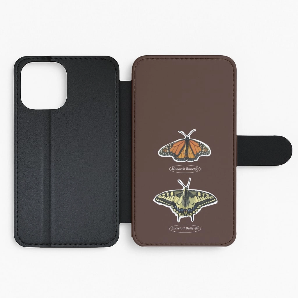 Butterfly Species Collage Flip / Wallet Phone Case Textured Finish