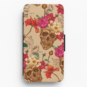 Calavera - Halloween Flip / Wallet Phone Case Vivid Finish Recyclable Material