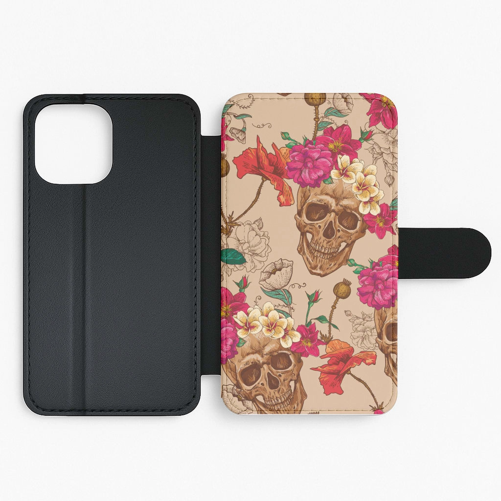 Calavera - Halloween Flip / Wallet Phone Case Luxury Feel Unisex Design