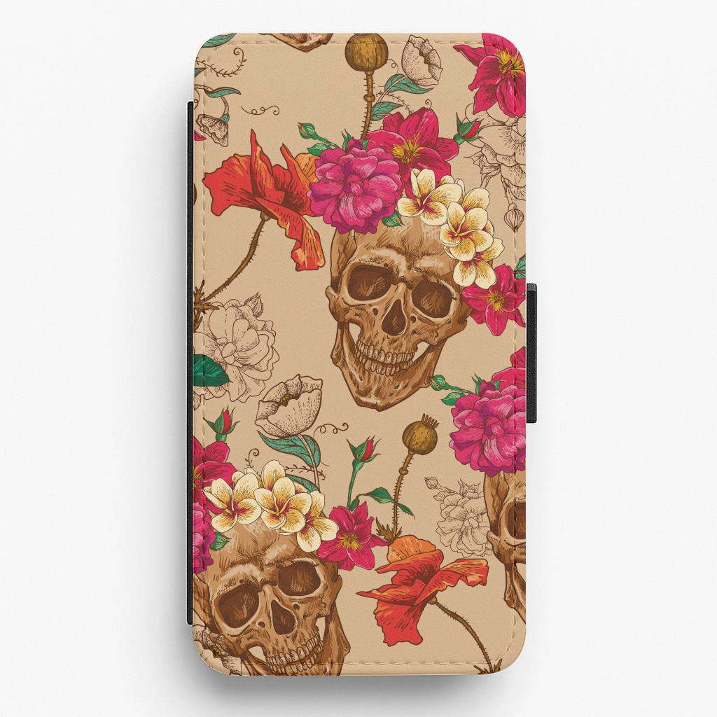 Calavera - Halloween Flip / Wallet Phone Case Vivid Finish Recyclable Material