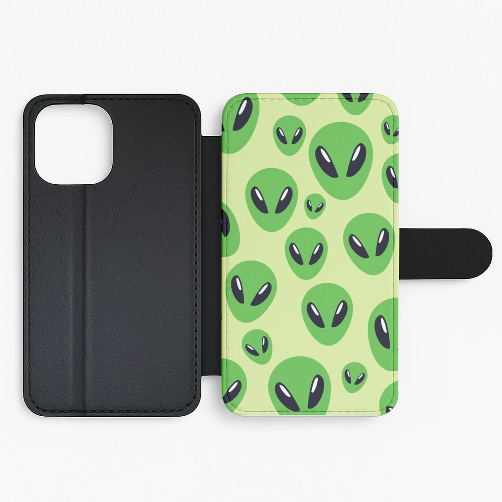 Polished Layer Textured Grip Alien Raider - Space Flip / Wallet Phone Case