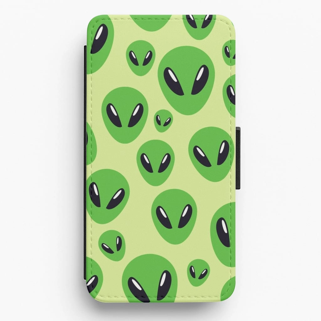Stylish Look Magnetic Mount Alien Raider - Space Flip / Wallet Phone Case