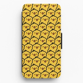 Clear Frame Chick Pattern Flip / Wallet Phone Case