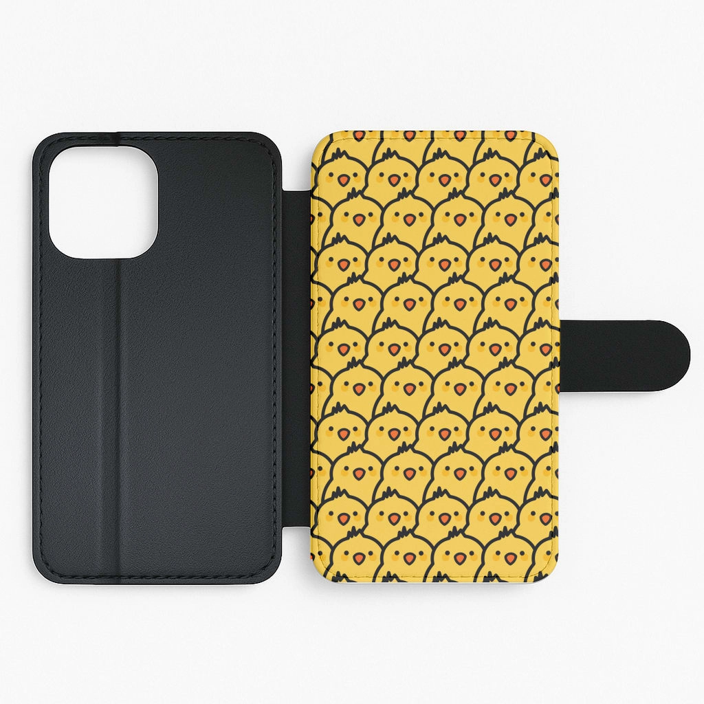 Chick Pattern Flip / Wallet Phone Case Vivid Detail