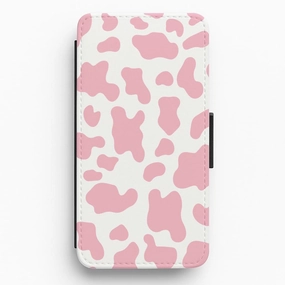 Edge Reinforced Pink Cow - Animal Patterns Flip / Wallet Phone Case