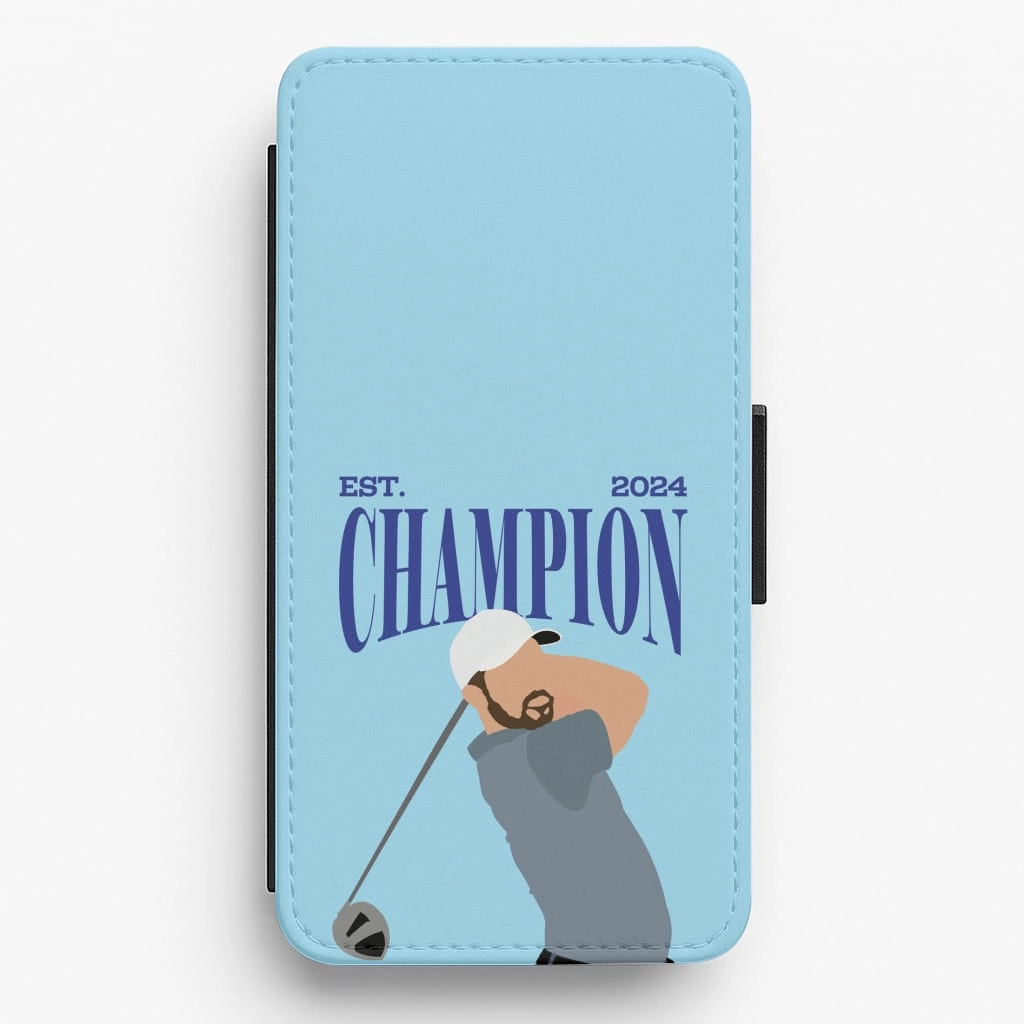Schauffele Champion 2024 Flip / Wallet Phone Case Grip Safe Smooth Surface Layer