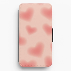Gradient Red Hearts Pattern Flip / Wallet Phone Case Daily Carry Soft Interior