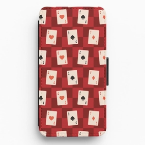 Minimal Feel Card Deck Checkered Pattern  Flip / Wallet Phone Case