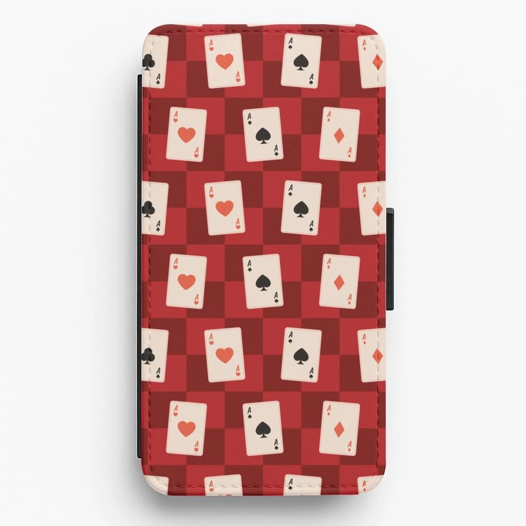 Minimal Feel Card Deck Checkered Pattern  Flip / Wallet Phone Case
