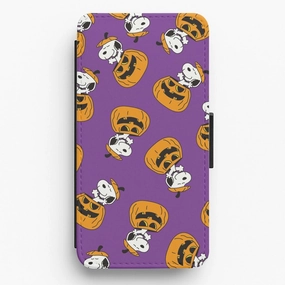 Modern Design Texture Refined Edge Cartoon Beagle Pumpkin Pattern Flip / Wallet Phone Case