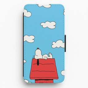 Protective cover Magnetic Mount Cartoon Beagle Sleeping Flip / Wallet Phone Case