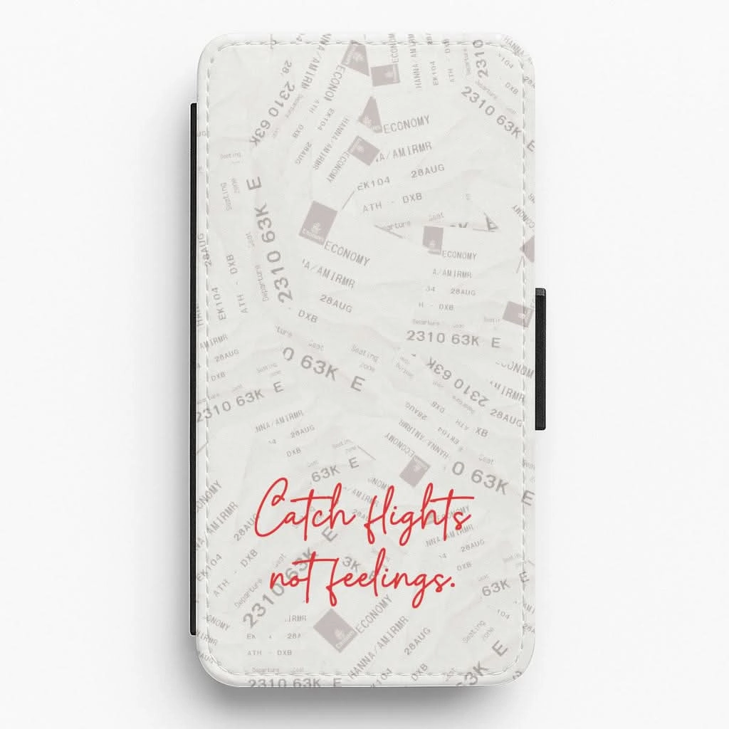 Catch Flights Not Feelings Collage Flip / Wallet Phone Case Soft Shape