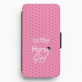 Certified Horse Girl - Horses Flip / Wallet Phone Case Travel Essential Durable Edge Layer