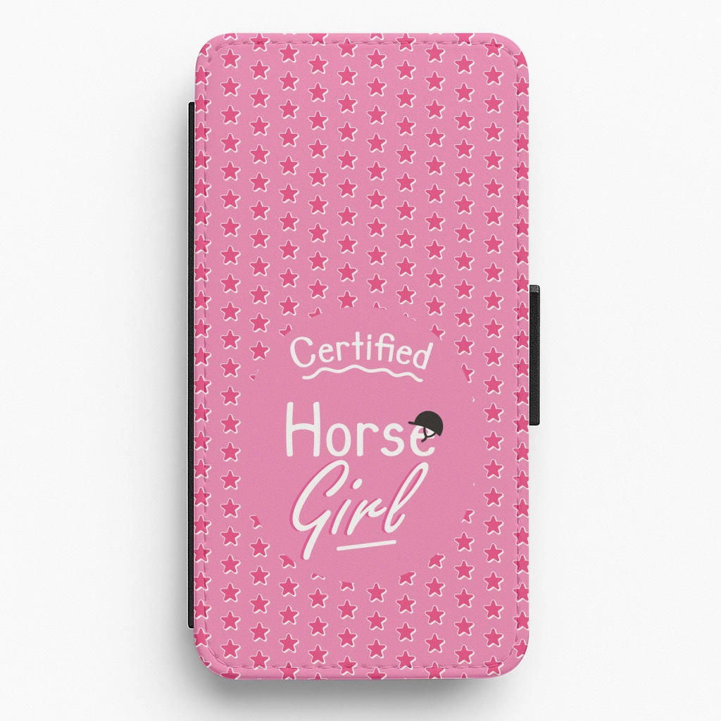 Certified Horse Girl - Horses Flip / Wallet Phone Case Travel Essential Durable Edge Layer