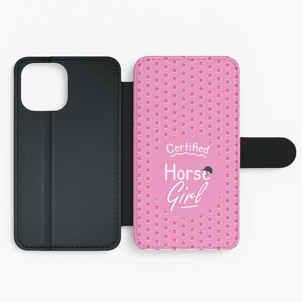 Refined Pattern Certified Horse Girl - Horses Flip / Wallet Phone Case