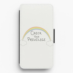 Soft Silicone anti fingerprint Check Your Privilege - Sex Education Flip / Wallet Phone Case