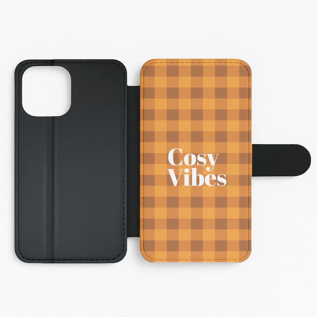 Checkered Cosy Vibes Flip / Wallet Phone Case Smooth Edges Stylish Choice