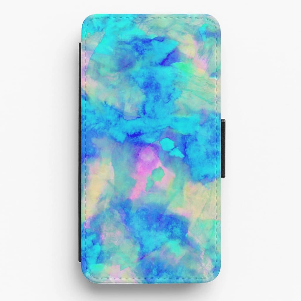 Electric Blue Flip / Wallet Phone Case Marble finish Shock Absorber