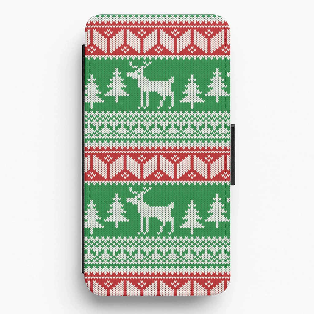 Christmas Jumper Pattern Christmas Flip / Wallet Phone Case Portable Accessory Transparent Shell