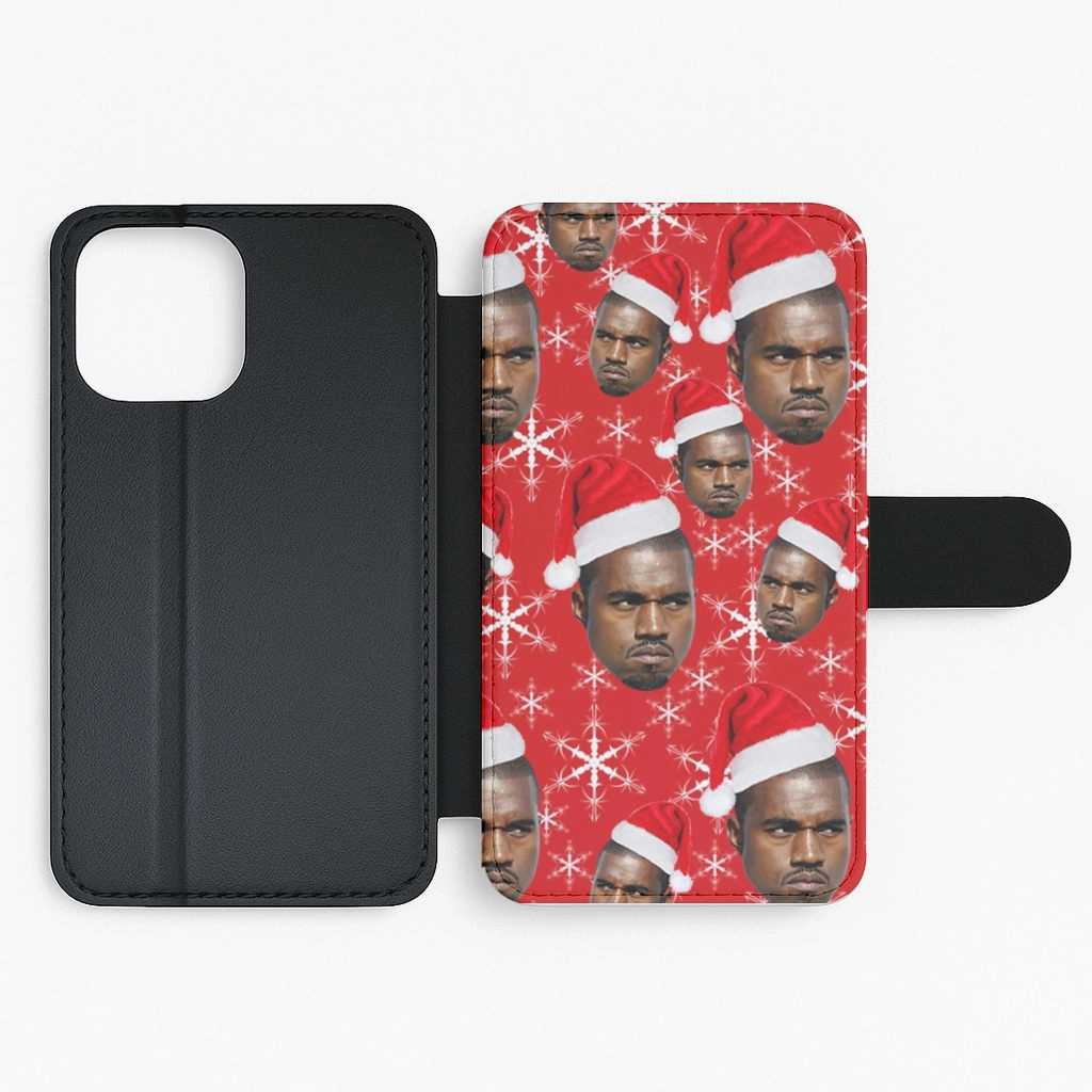 Grip Layer Compact Pattern Christmas Kanye Flip Wallet Phone Case