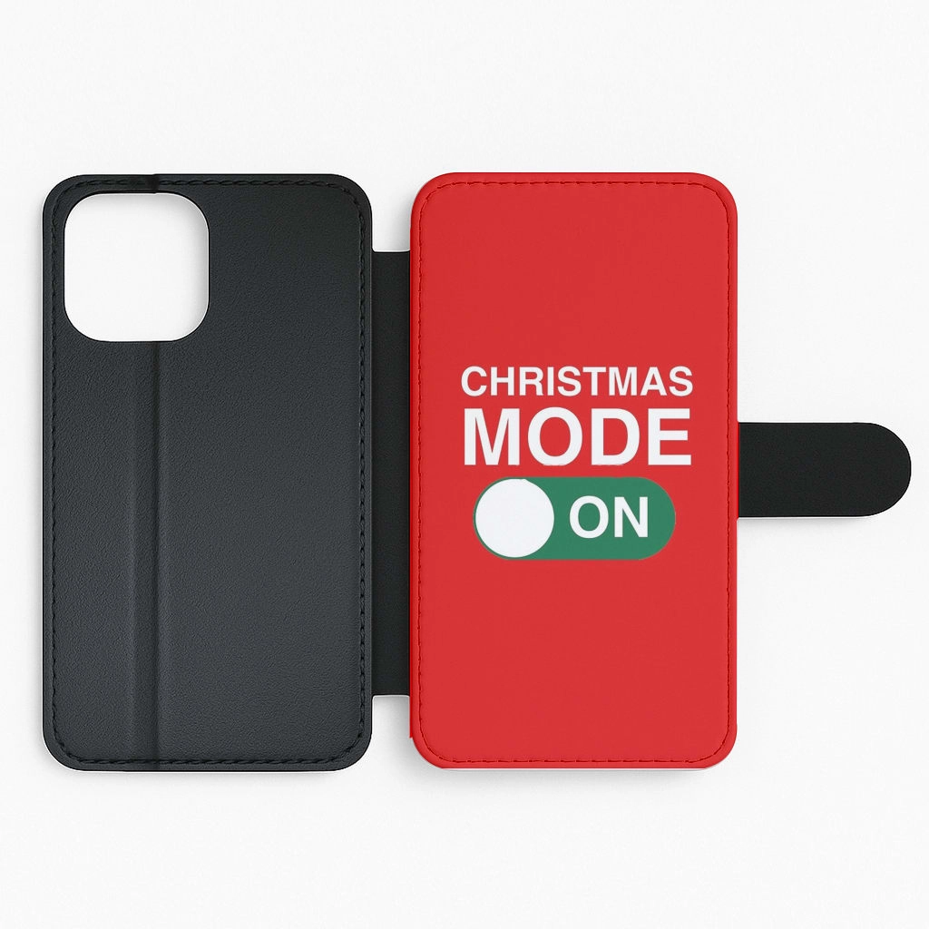 Christmas Mode On Flip Wallet Phone Case Sporty Appeal Glossy Texture