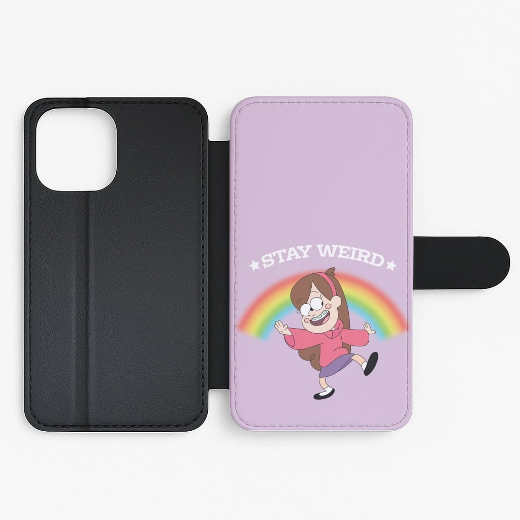 Stay Weird Flip / Wallet Phone Case Non slip grip