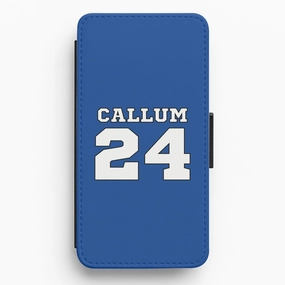 Dark Blue - Personalised Football Flip / Wallet Phone Case Urban Style