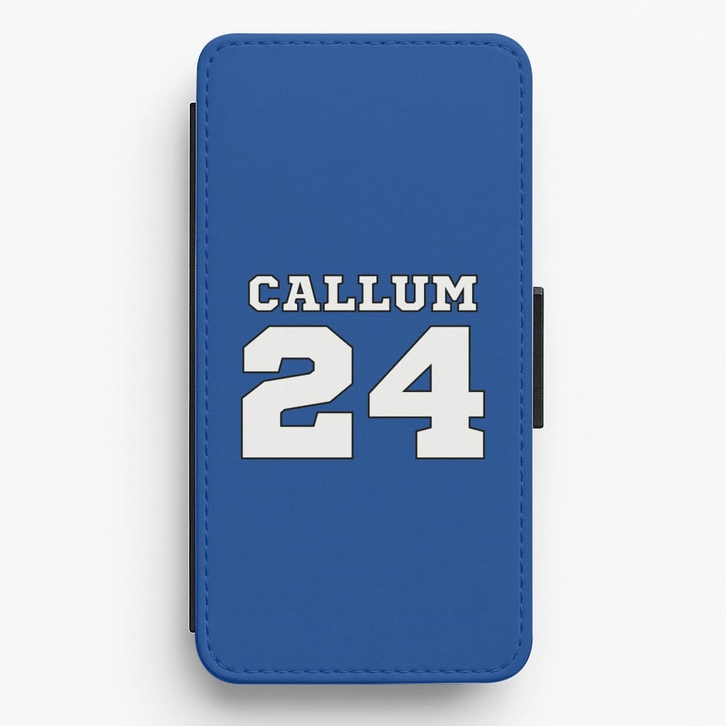 Dark Blue - Personalised Football Flip / Wallet Phone Case Urban Style