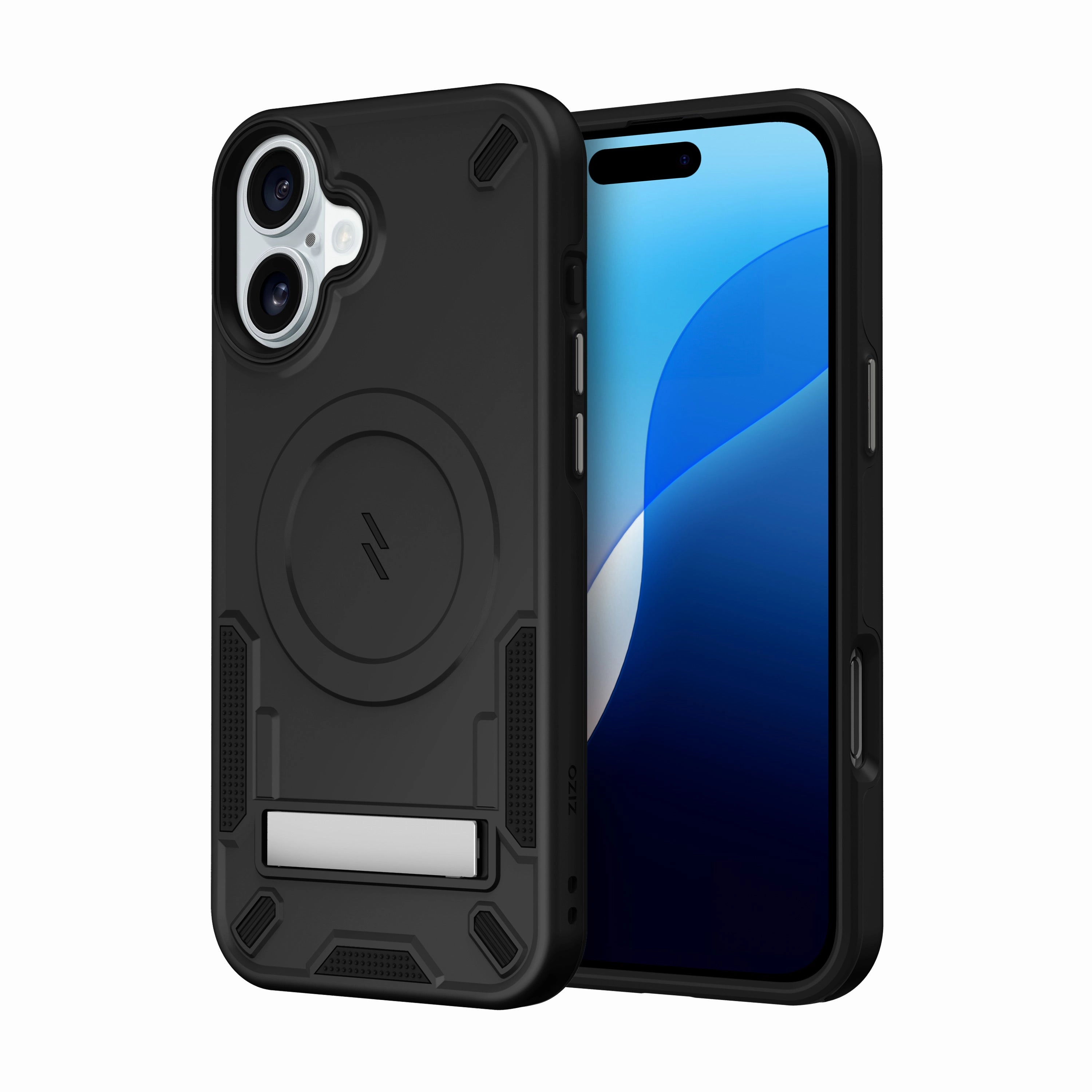 ZIZO TRANSFORM Series iPhone 16 Plus Case - Black Scratch Block Gloss Surface Layer