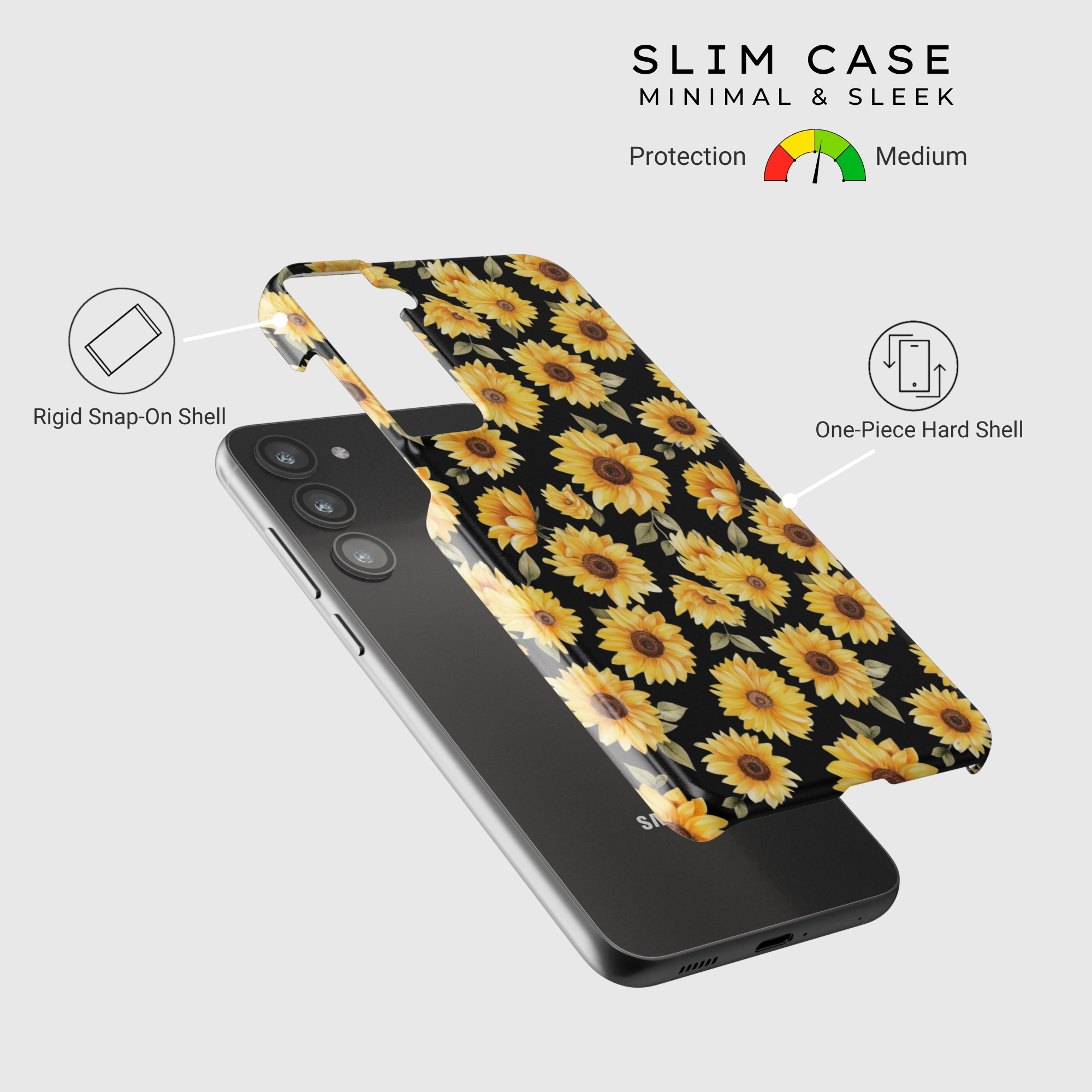 Golden Bloom Printed Graphic Premium Feel Layer