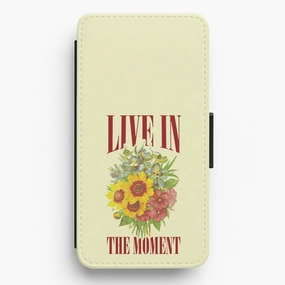 Polished Texture Live In The Moment  Flip / Wallet Phone Case